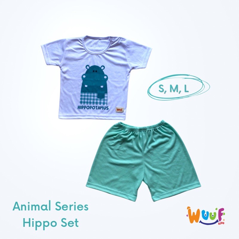 Setelan pendek bayi motif animals (WUUF KIDS)