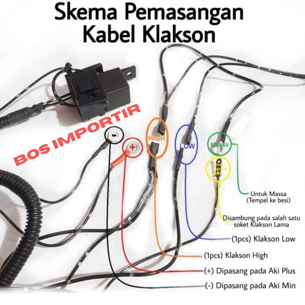 KABEL RELAY KLAKSON MOBIL DAN MOTOR BOSCH SP KABEL RELAY SET ORIGINAL