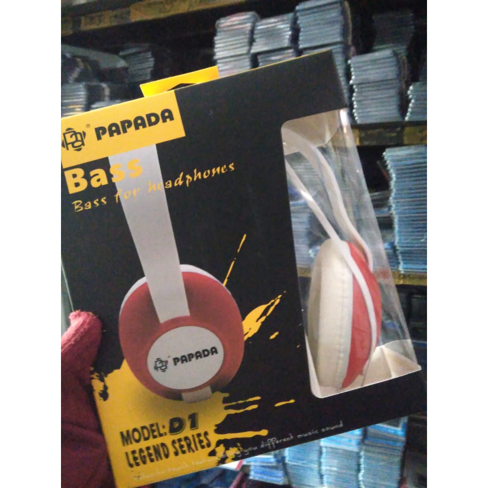 Headset handsfree earphone HEADPHONE BANDO PAPADA D1 LEGEND SUARA BASS