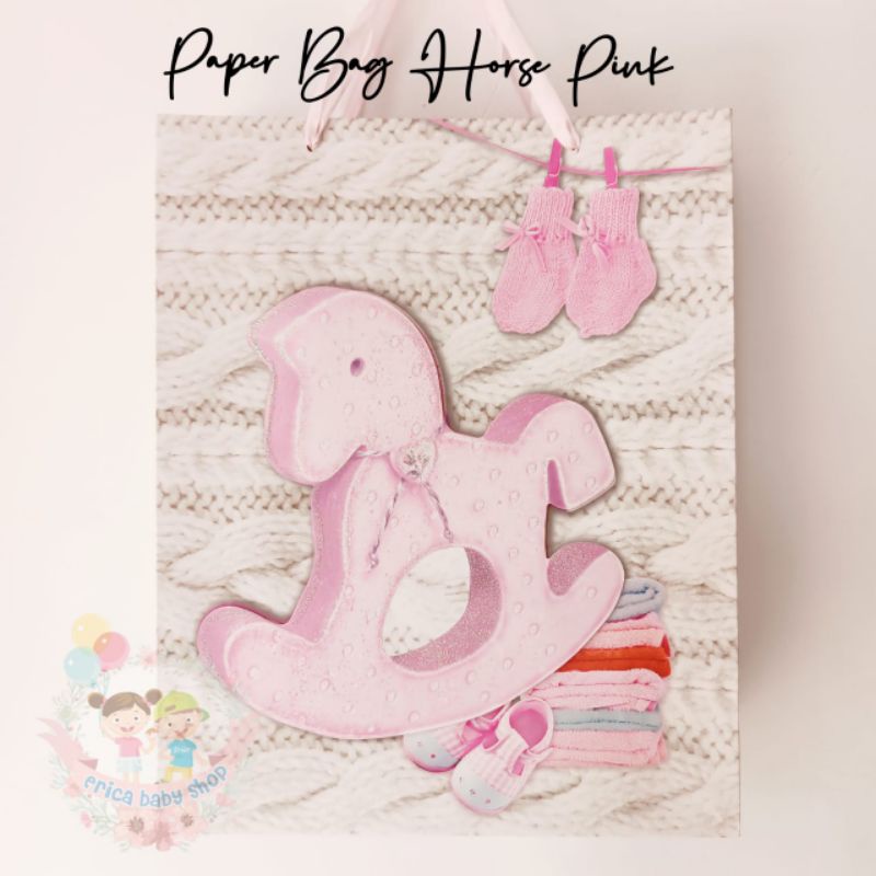 

paper bag horse pink
