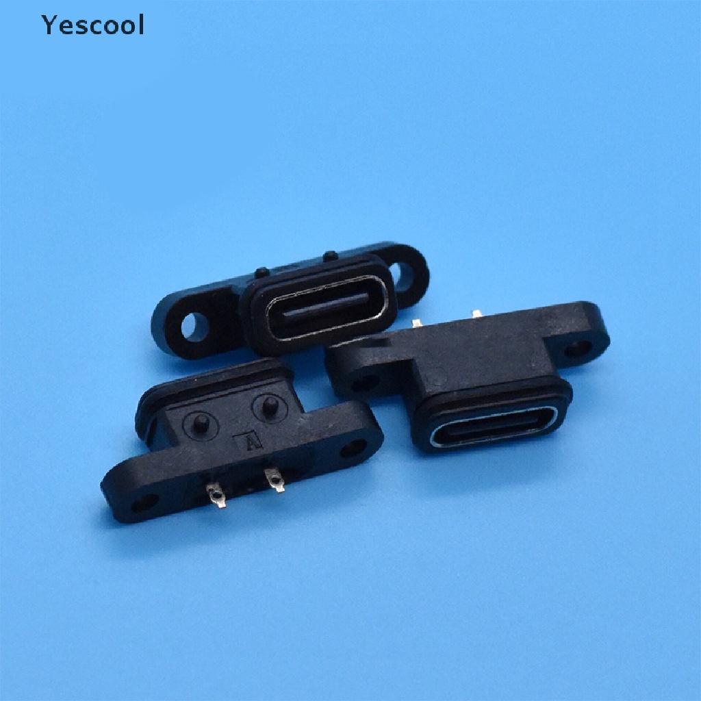 Yescool 2pcs Soket Port USB Tipe C 2 Pin Female Fast Charging Anti Air