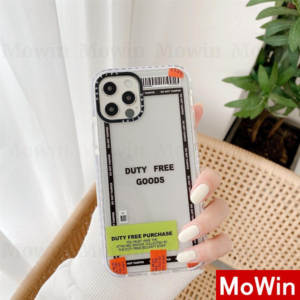 Mowin - Soft Case Tpu Transparan Motif Label Peringatan Untuk Iphone 12 Pro Max Xs Se Max 12 Se 2020 Pro 11 Mini Xr 8 7 7plus 8plus