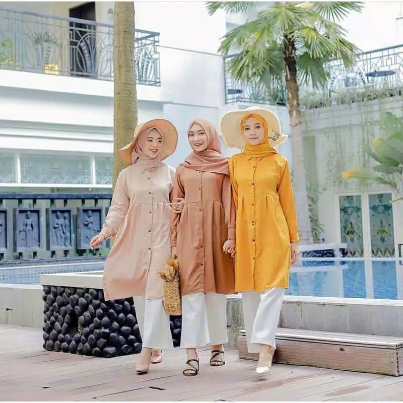 DZUVIA TUNIK // NEDA TUNIK // TUNIK DZUVIA // HSS (Kancing hitam) by liyah.shop