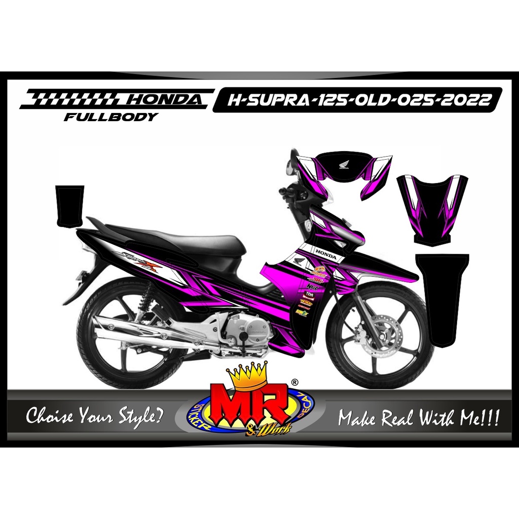Decal Stiker Motor Honda Supra X 125 Old Decal FullBody Racing Edition