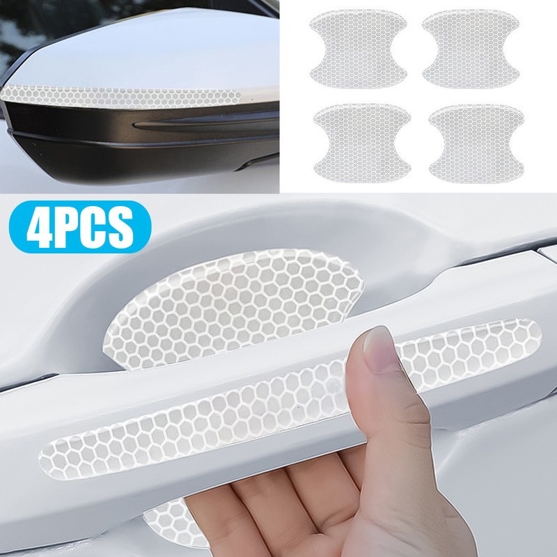 4pcs / Set Stiker Pelindung Kaca Spion Mobil Universal Reflektif Anti Gores Bahan PVC