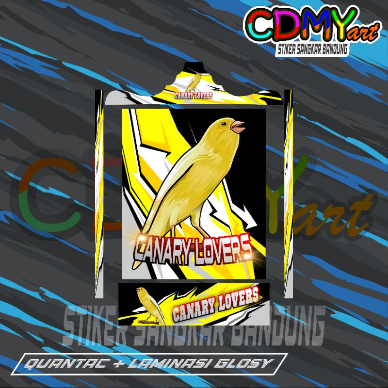 STIKER DECAL SANGKAR KOTAK KENARI