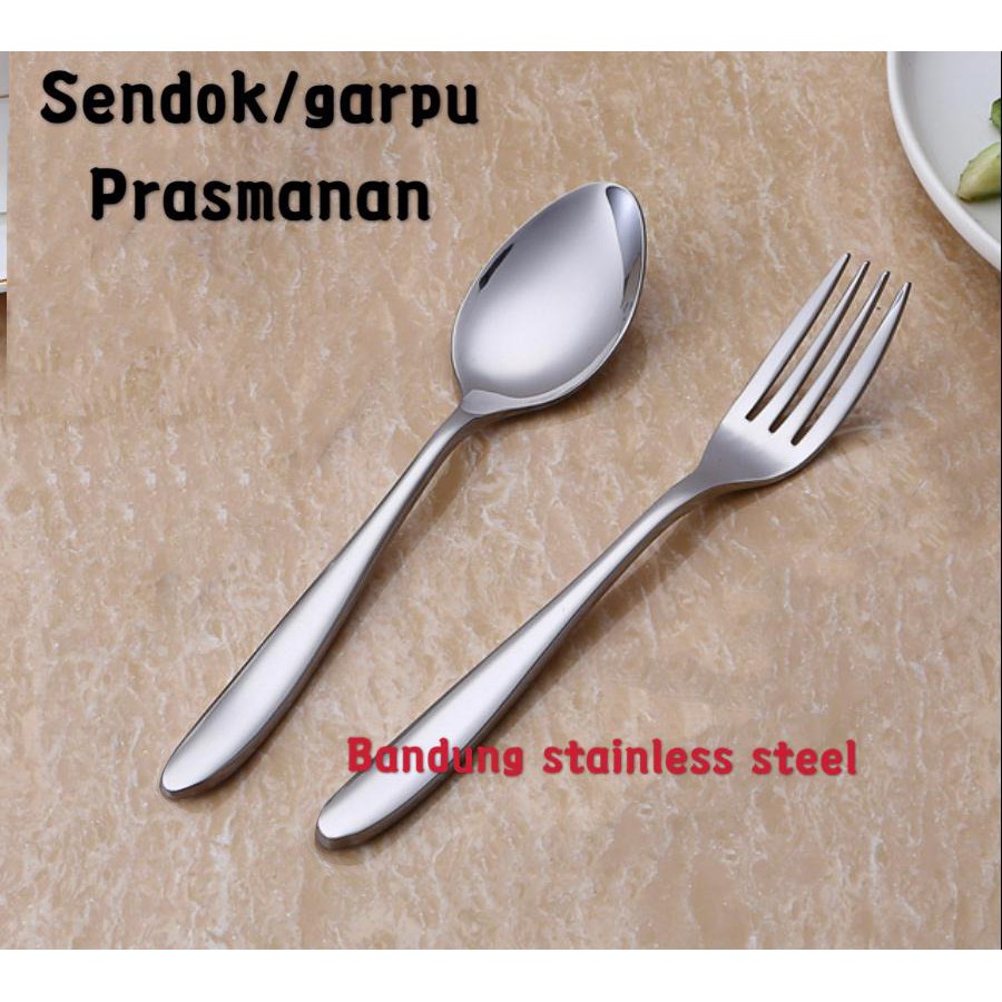 sendok garpu sayur prasmanan stainless steel besar tebal 24cm hotel