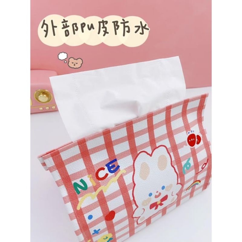 PREMIUM PU LEATHER KOREA TISSUE BOX/KOTAK TISU KARAKTER IMUT KAWAII