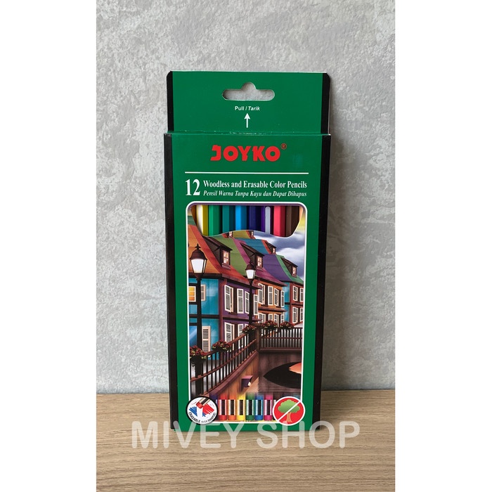 

WARNAPENSIL- PENSIL WARNA JOYKO 12 WARNA ERASABLE/ BISA DIHAPUS -PENSIL WARNA