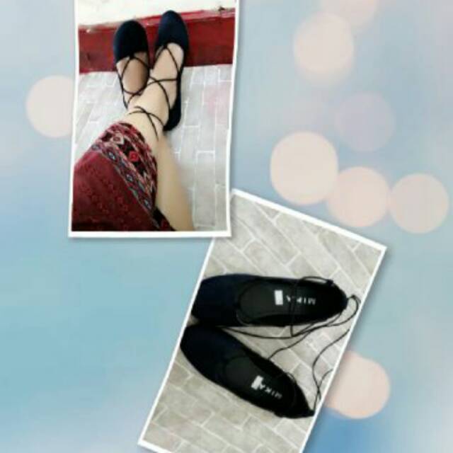 Flat shoes bludru tali lilit