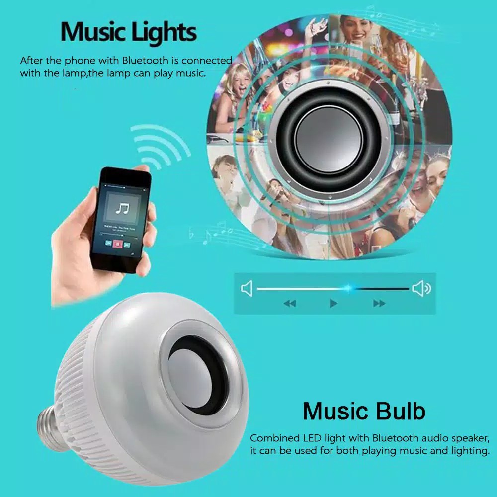 Bohlam Lampu LED Music - Speaker Lampu LED Bohlam 8377