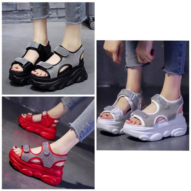 wedges wanita mewah/wedges kekinian/sepatu wanita murah