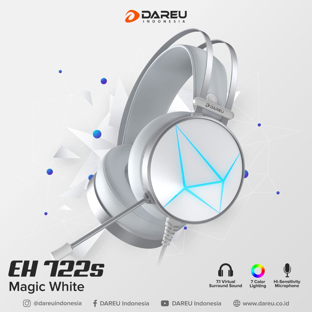 Dareu EH722s White / Dareu EH-722s White USB 7.1 Virtual Surround