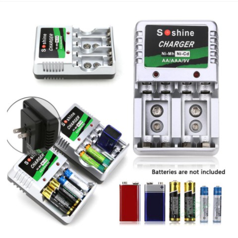 EU Plug Battery Charger AA AAA 9V