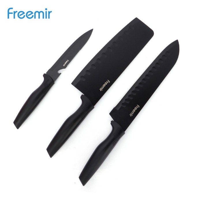 

DAPUR AKSESORIS DAPUR FREEMIR SET PISAU DAPUR STAINLESS STEEL 3 PCS - HITAM HR1118