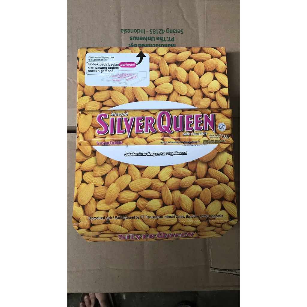 

PROMO SILVERQUEEN ALMOND 68G 68GR SILVER QUEEN CHOCOLATE COKLAT PAK DUS BOX TERMURAH