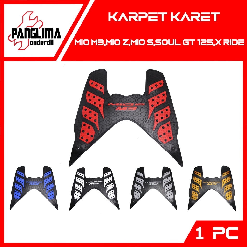 Karpet Karet Yamaha Mio M3-Z-S &amp; Soul GT 125 &amp; X-Ride New Blue Core-Bluecore Merah-Biru-Abu-Emas-Putih Keset Pijakan Kaki