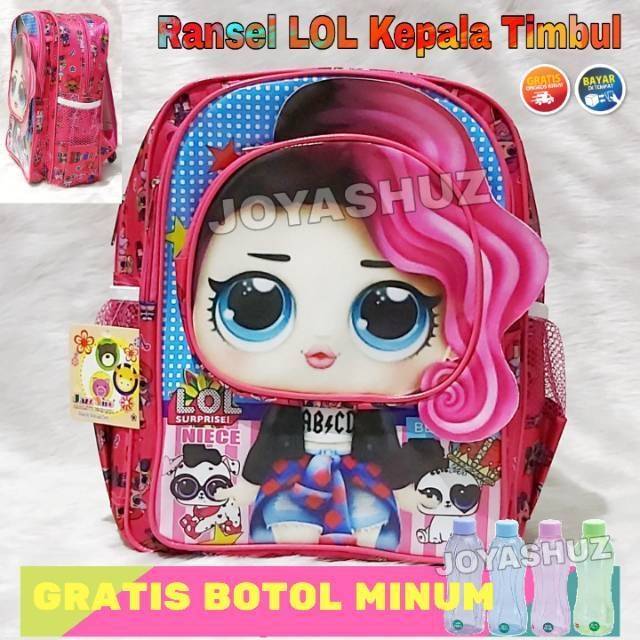 Tas Sekolah Anak SD Perempuan Karakter LOL Gratis Botol Minum / Ransel LOL / Tas Anak Karakter LOl