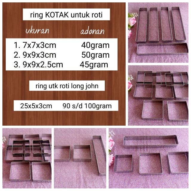 ring cetakan roti kotak. ring roti kotak. per lusin