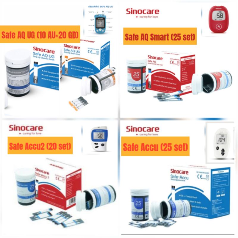 Paket Refill/Accessories Alat Cek Gula Darah Sinocare Terfavorit Sinocare Safe AQ UG, Sinocare Safe AQ Smart, Sinocare Safe Accu 2, Sinocare Safe Accu bukan Nesco Dr Gluco aeasy Touch Oncall