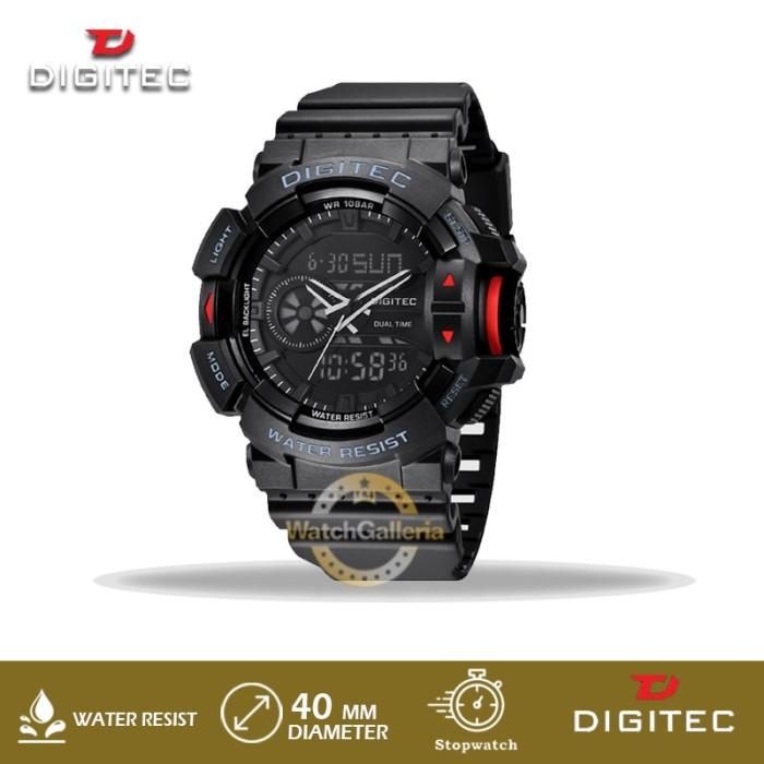 Jam Tangan Pria Digitec Rubber DA-2080T DA2080T BKRD-4B