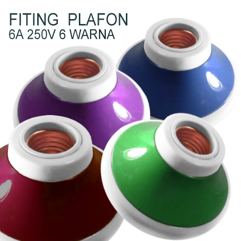 6A Fitting plafon warna warni fiting plafon Kotak /persegi rumah Fitting lampu / BULAT-MOTIV