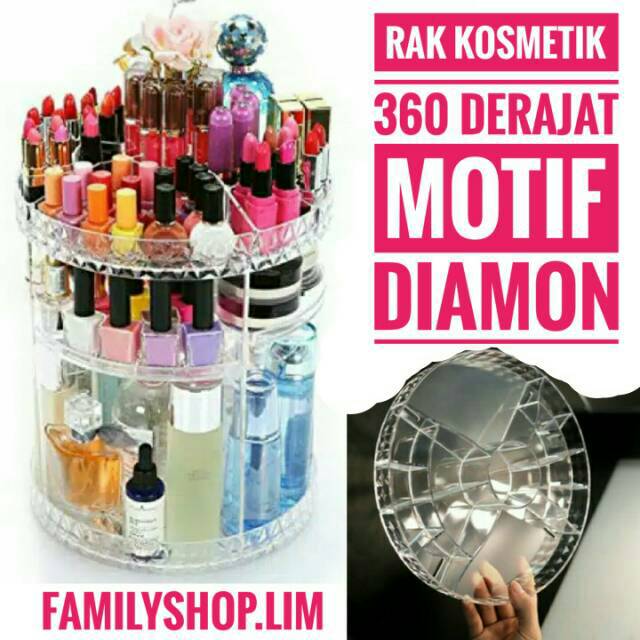  Rak  Organizer Kosmetik  Make Up Putar 360 Darajat cek 