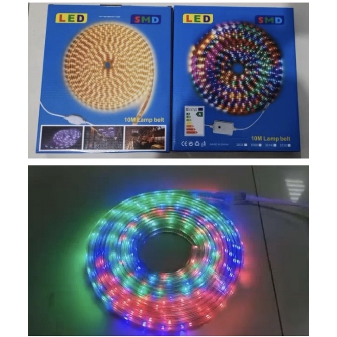 Lampu hias lampu strip tebal lapis karet 10 meter RGB