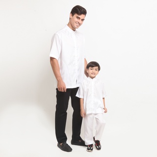 Baju Koko Couple Ayah & Anak Putih Katun KK 25 ORIGINAL by.Busana Arafah