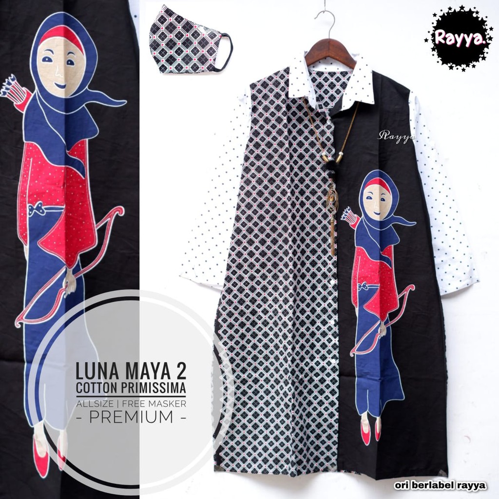 Dress Tunik Batik Katun by Butik Batik Solo Bahan Katun Kode LUNA MAYA 2
