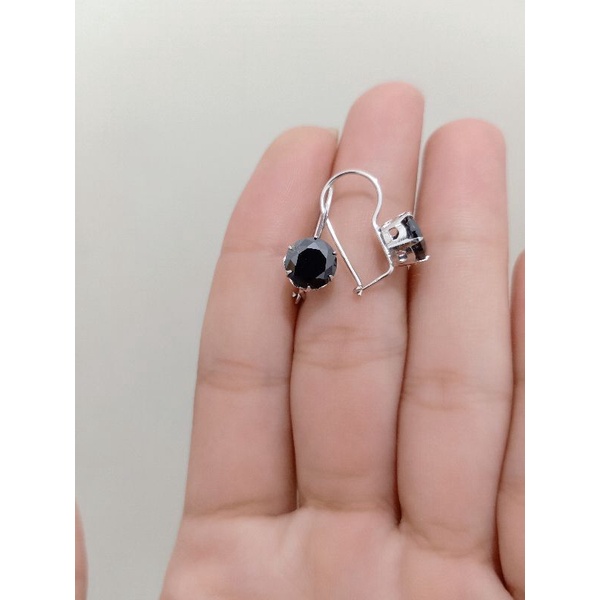 ANTING DESI MATA HITAM PERAK 925 SILVER