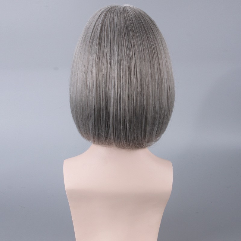 LOL-103 wig daily lolita rambut palsu cosplay wanita gray silver