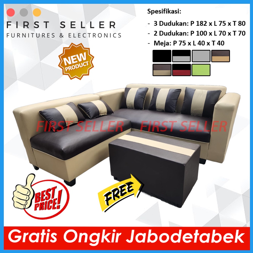 [FREE ONGKIR + MEJA + BANTAL] SOFA L PUTUS / SOFA L PUTUS MINIMALIS NARCISO OSCAR EMPUK NYAMAN