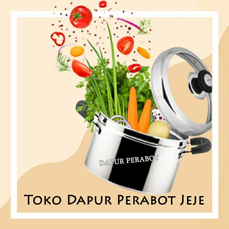 PANCI KUKUSAN DANDANG STEAMER STAINLESS TUTUP KACA KECIL