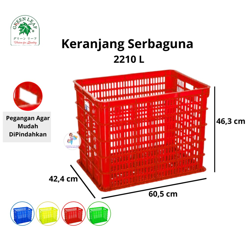 Keranjang Industri Container Box Serbaguna 2210 L Green Leaf