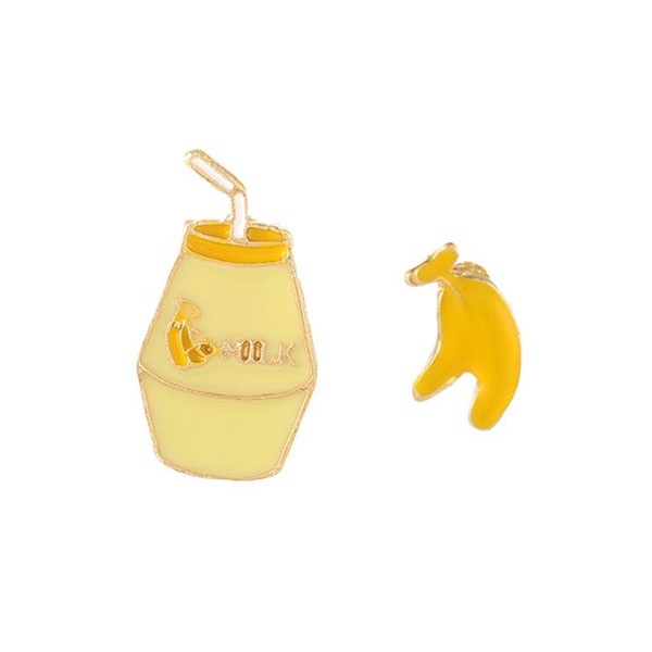 anting asimetris banana milk cute earrings jan287(3E4)