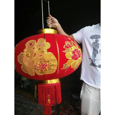 lampion imlek 80cm kain bludru