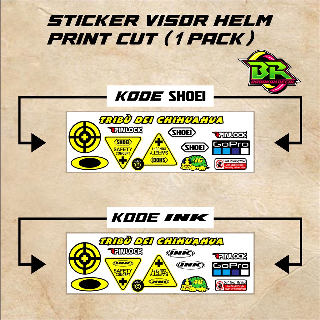 Sticker Visor Stiker Motor Print Cut