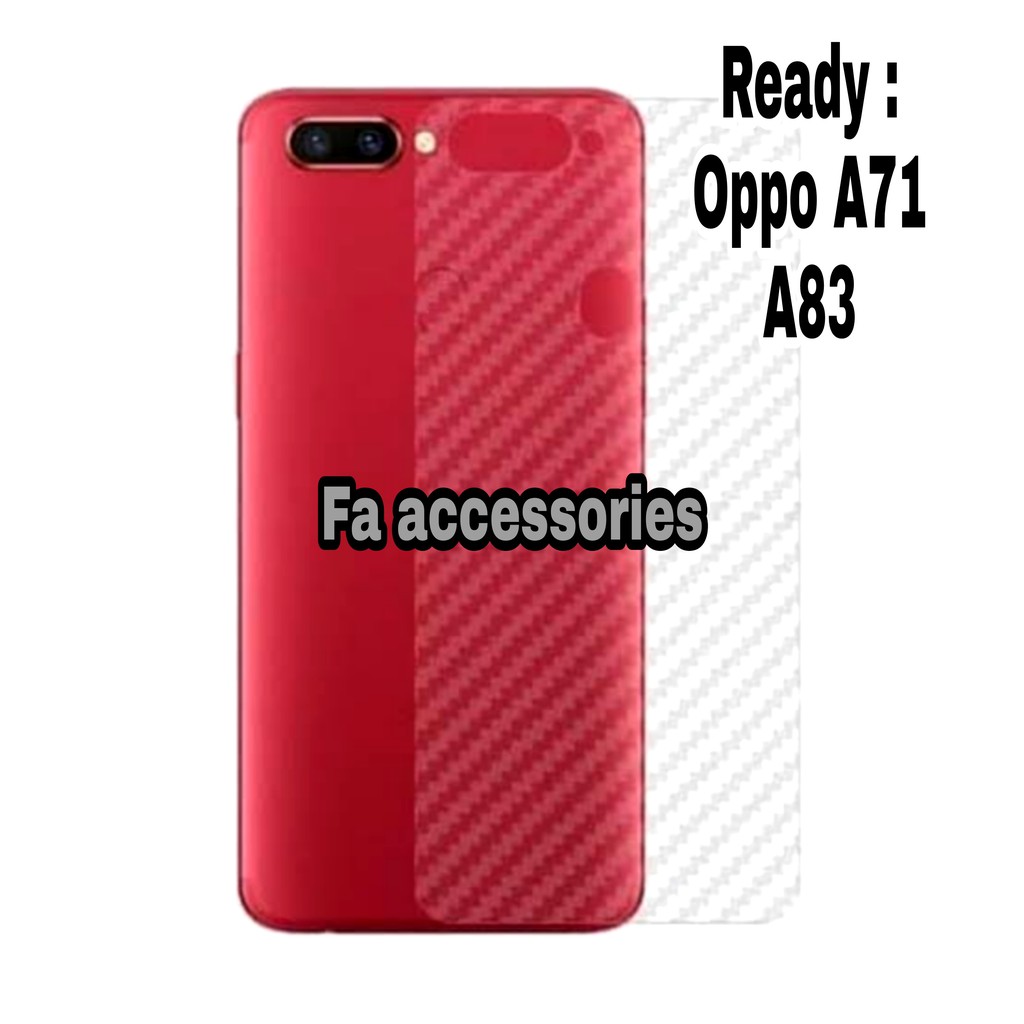 SKIN CARBON TRANSPARAN BACK OPPO A71 A83 SCREEN PROTECTOR