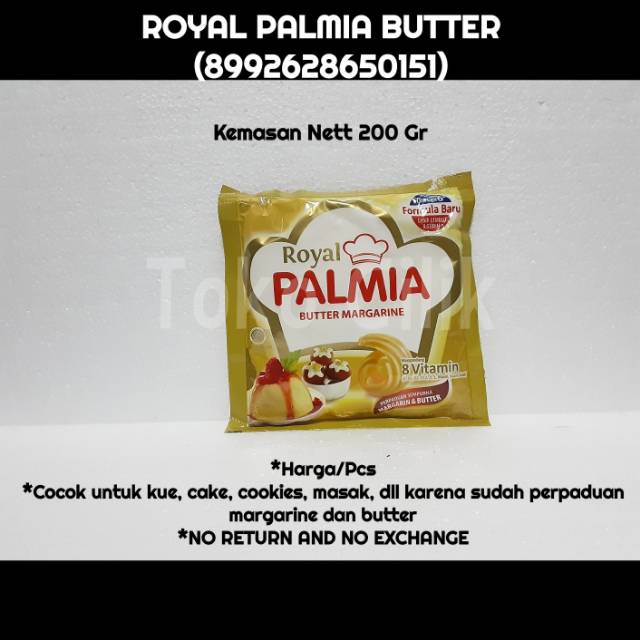 

Margarine butter mentega royal palmia 200gr bahan kue cake cookies