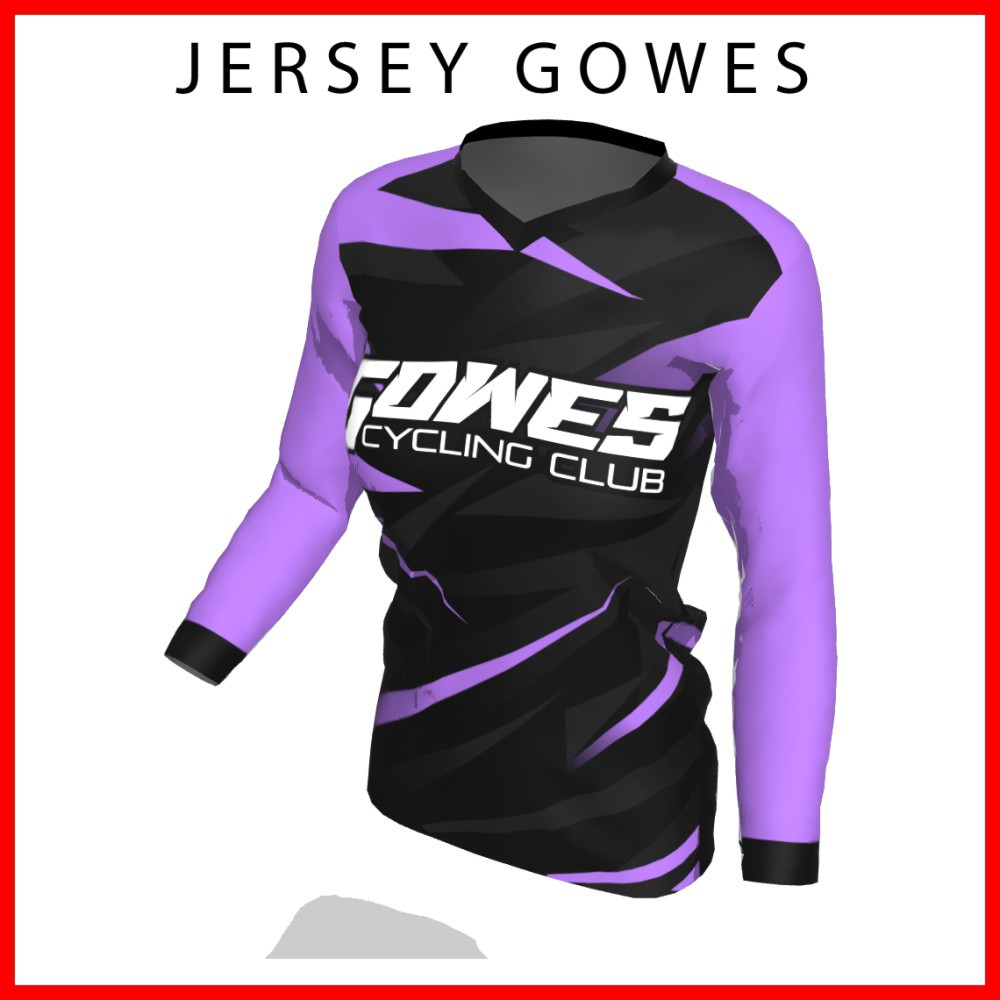 Baju Kaos Jersey Sepeda Gowes Wanita Cewek Perempuan Lengan Panjang Printing-128