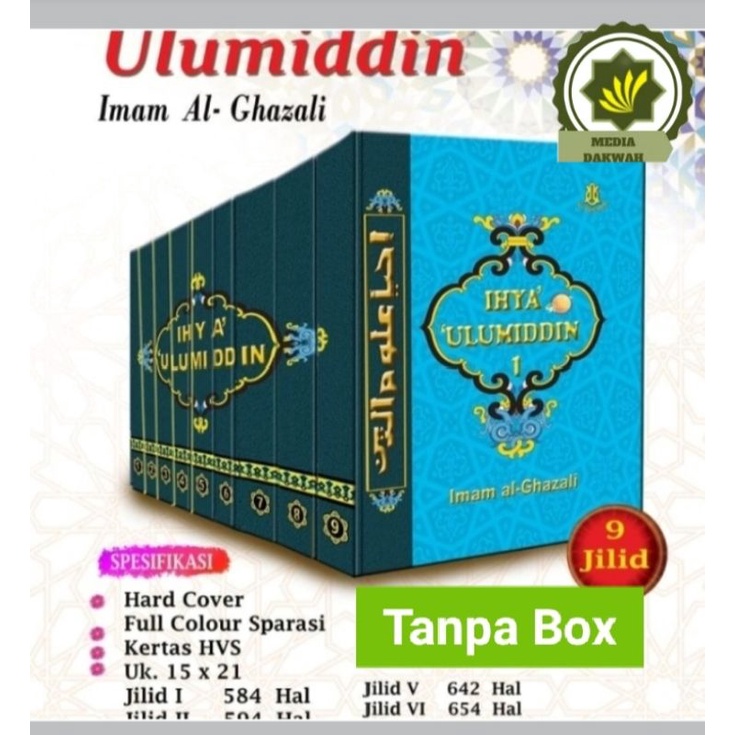 Buku Terjemah Kitab IHYA ULUMIDDIN  Jilid 1 - 9 satu set lengkap Terjemahan & Kitab Asli Arab IHYAK 