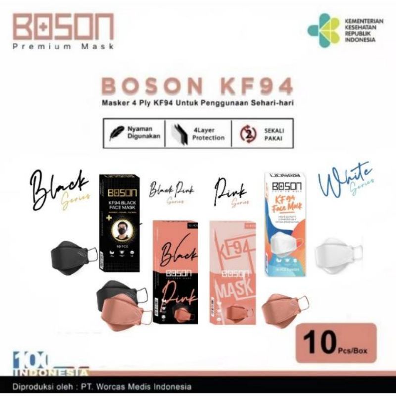 BOSON KF94 Premium Masker KF94 4 Ply Isi 10 Pcs