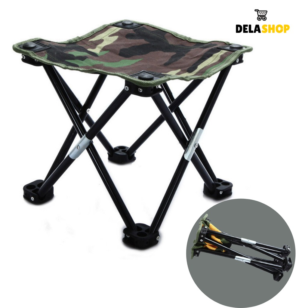 Kursi Lipat Mancing Kotak Desain Army - Folding Chair Stool Camping Outdoor