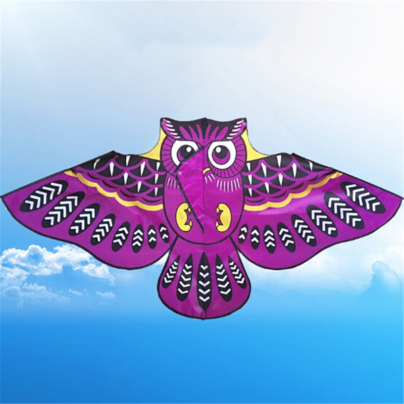 (dreamdreaming.id) Layang-layang Bentuk Burung Hantu Kartun Warna-Warni 110cm Untuk Outdoor