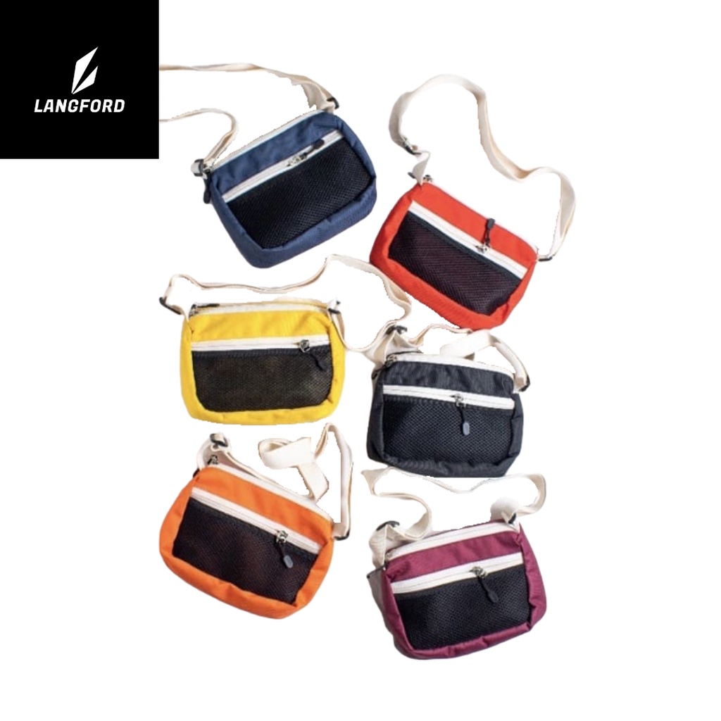 Tas Selempang Pria Waistbag Pria Langford Bahan Cordura Kualitas Premium Sling Bag Pria/Wanita Neon 