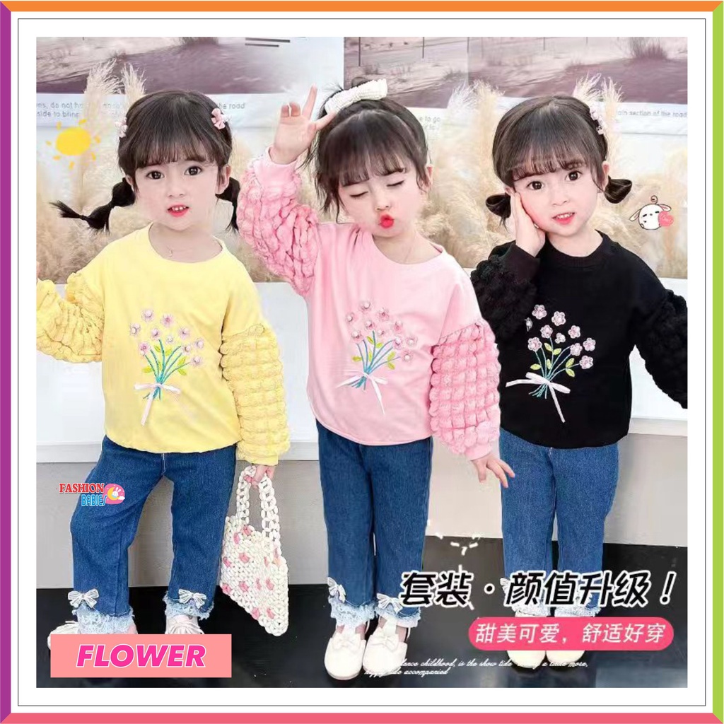 SETELAN BAYI PEREMPUAN IMPORT CELANA JEANS ❤ FashionBabies ❤