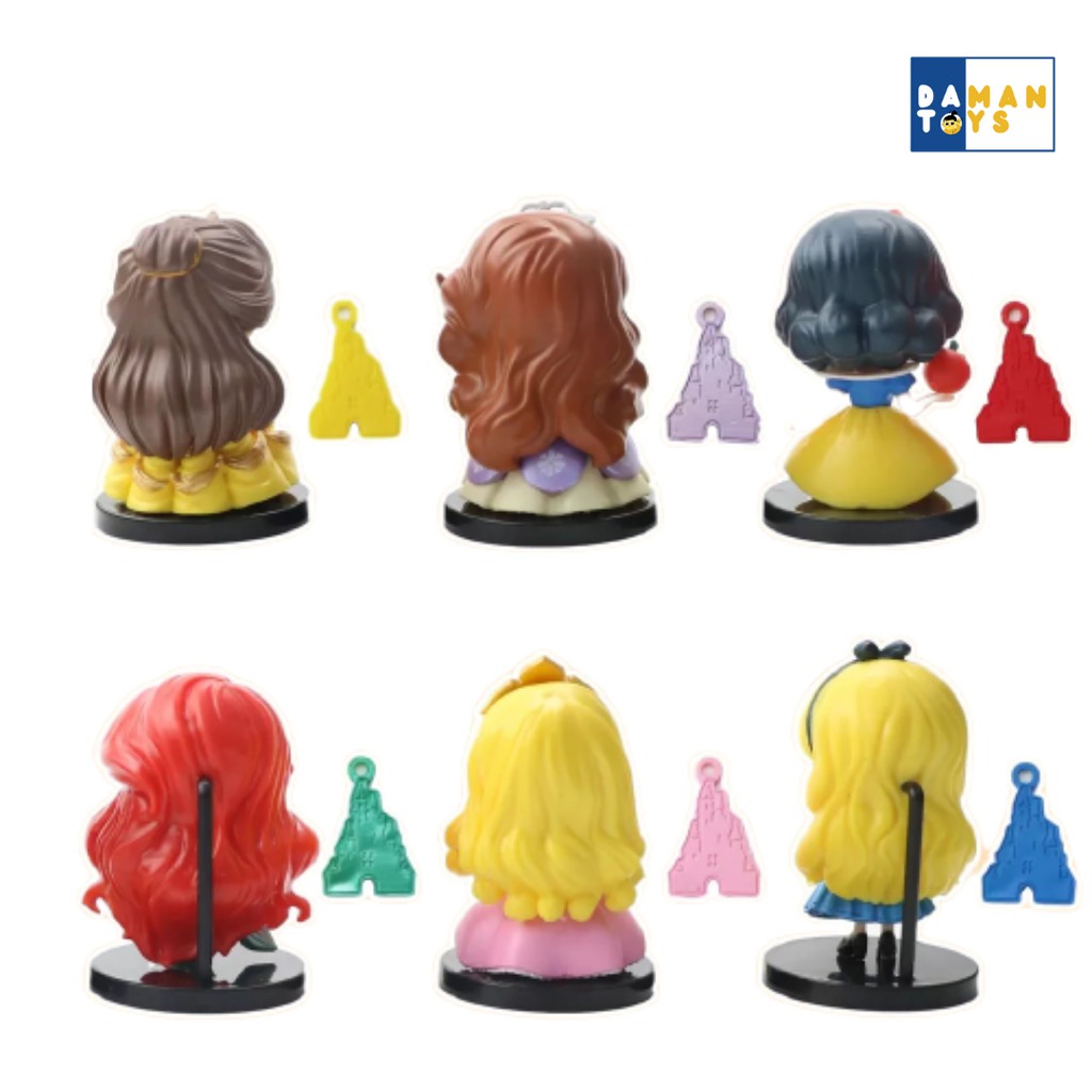 Figure Set 6 Princess Disney Mainan Pajangan Miniatur Hiasan Topper