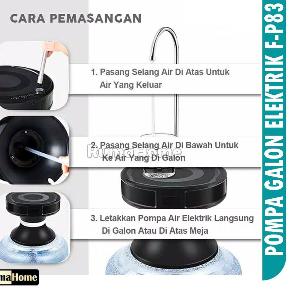 ☻ Pompa Galon baki Elektrik F-P831 Rechargeable Water Dispenser Electric Pump Automatic. ❄