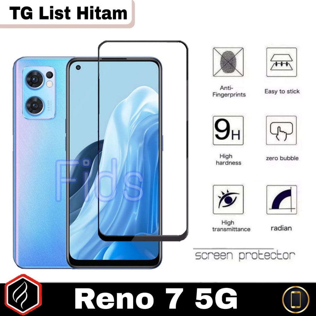 Paket 3 in 1 Tempered Glass OPPO Reno7 5G Anti Gores Layar Free TG Camera &amp; Garskin Carbon For Reno 7 5G